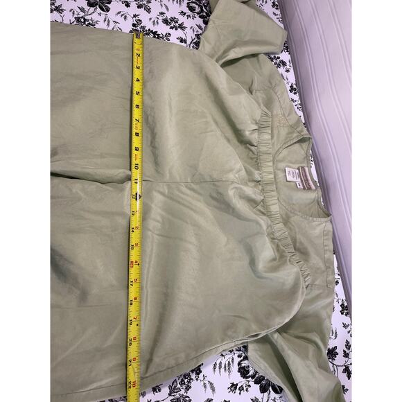 Coldwater Creek Silk Cotton Embroidered Pajama Set Women SP VTG Pistachio Green - Picture 11 of 14